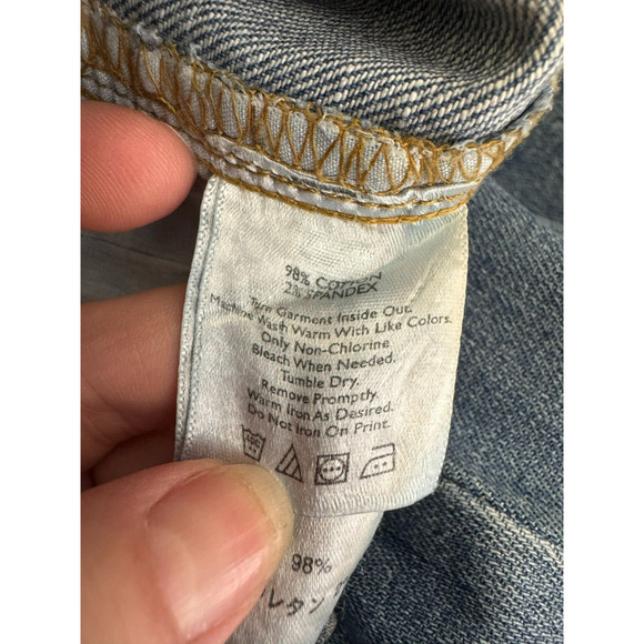 Eddie Bauer Jeans Womens 18T 18 Tall Medium Blue Distressed Straight Button Fly - Picture 8 of 14